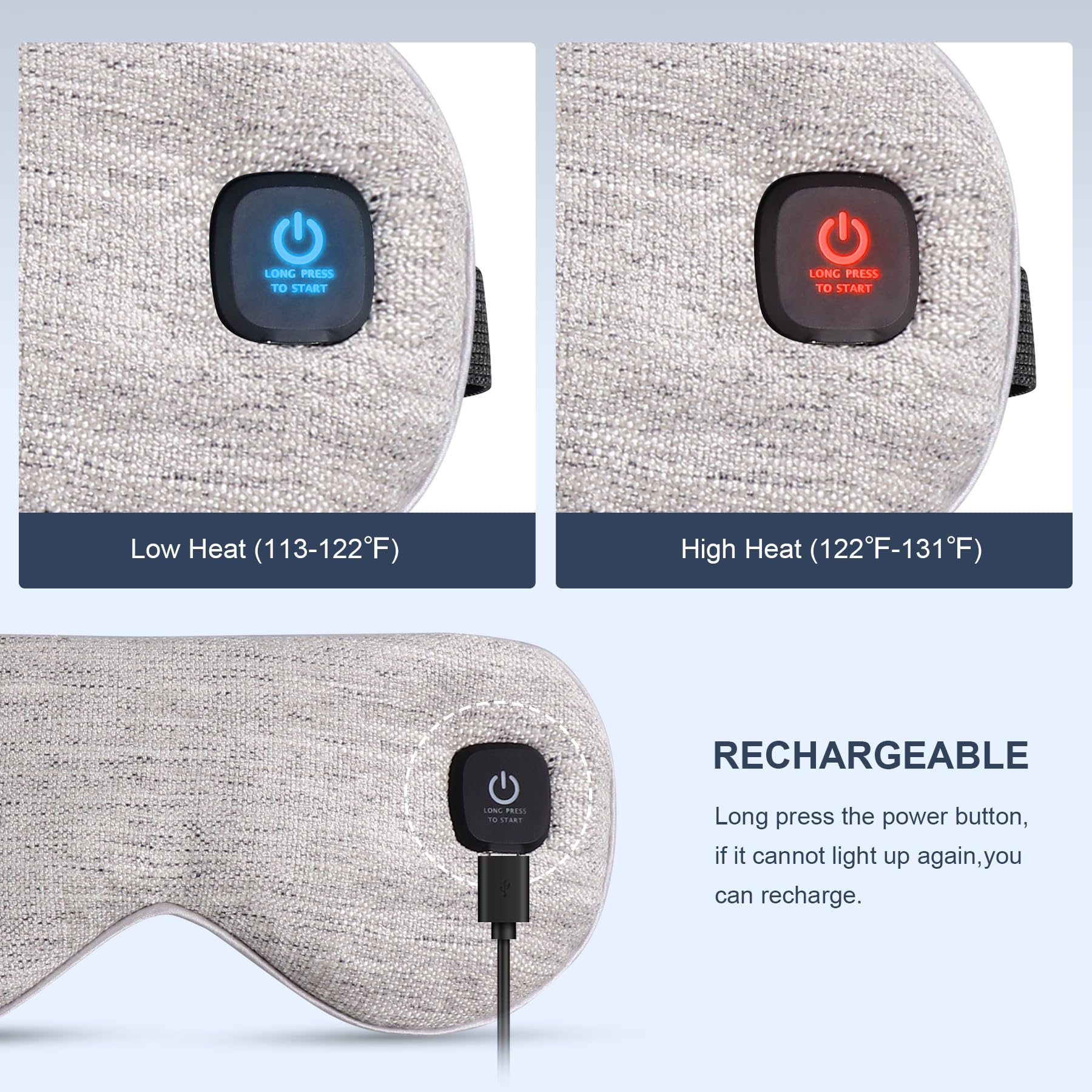 COMFYTHERA warm compress eye mask showcases soothing warmth for eye comfort