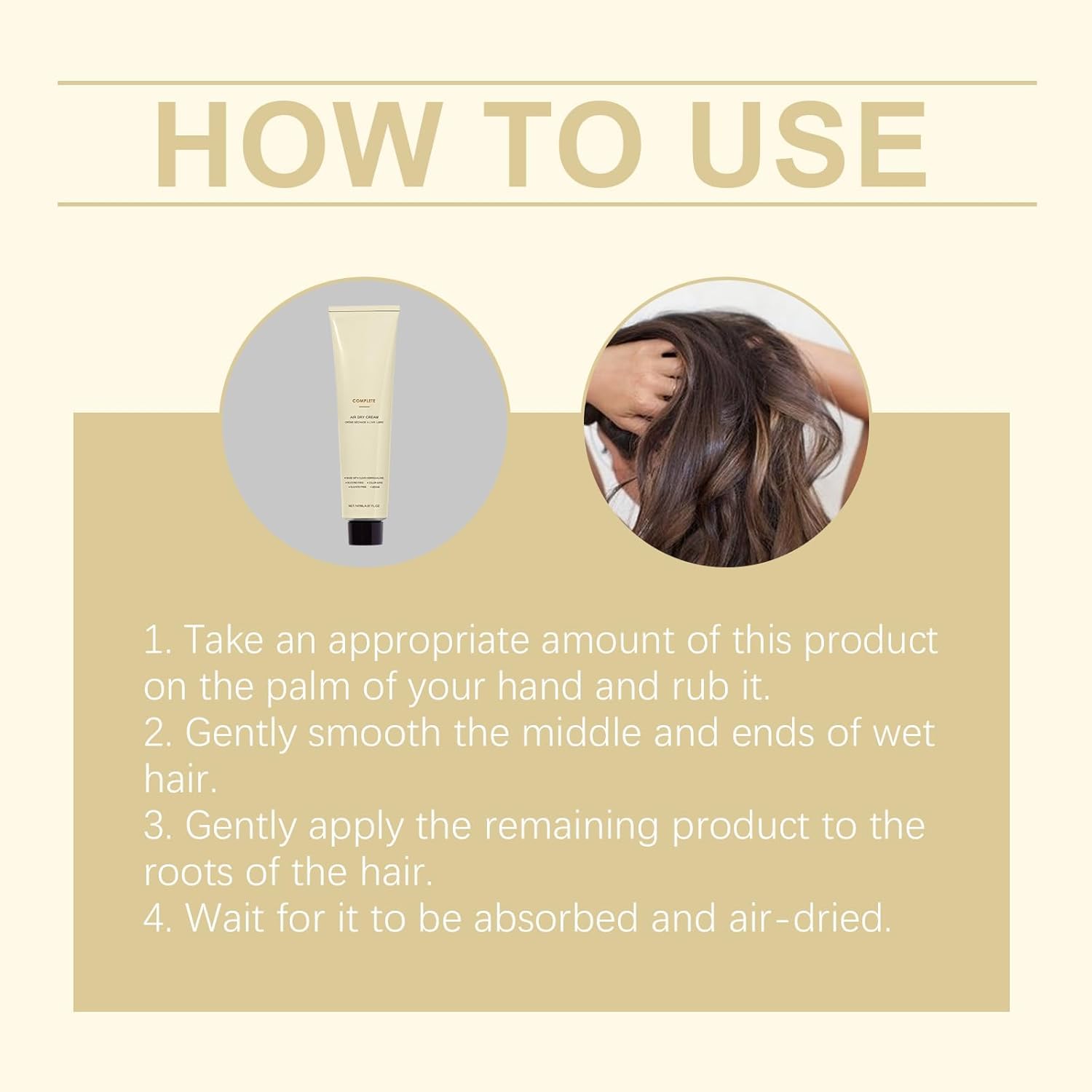 Complete Air Dry Cream on curly hair emphasizes natural definition and refresh