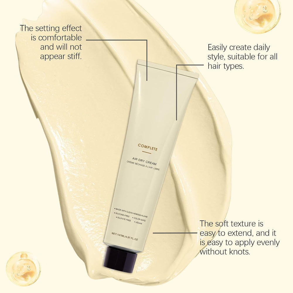 Complete Air Dry Cream on straight hair delivers a light, touchable finish