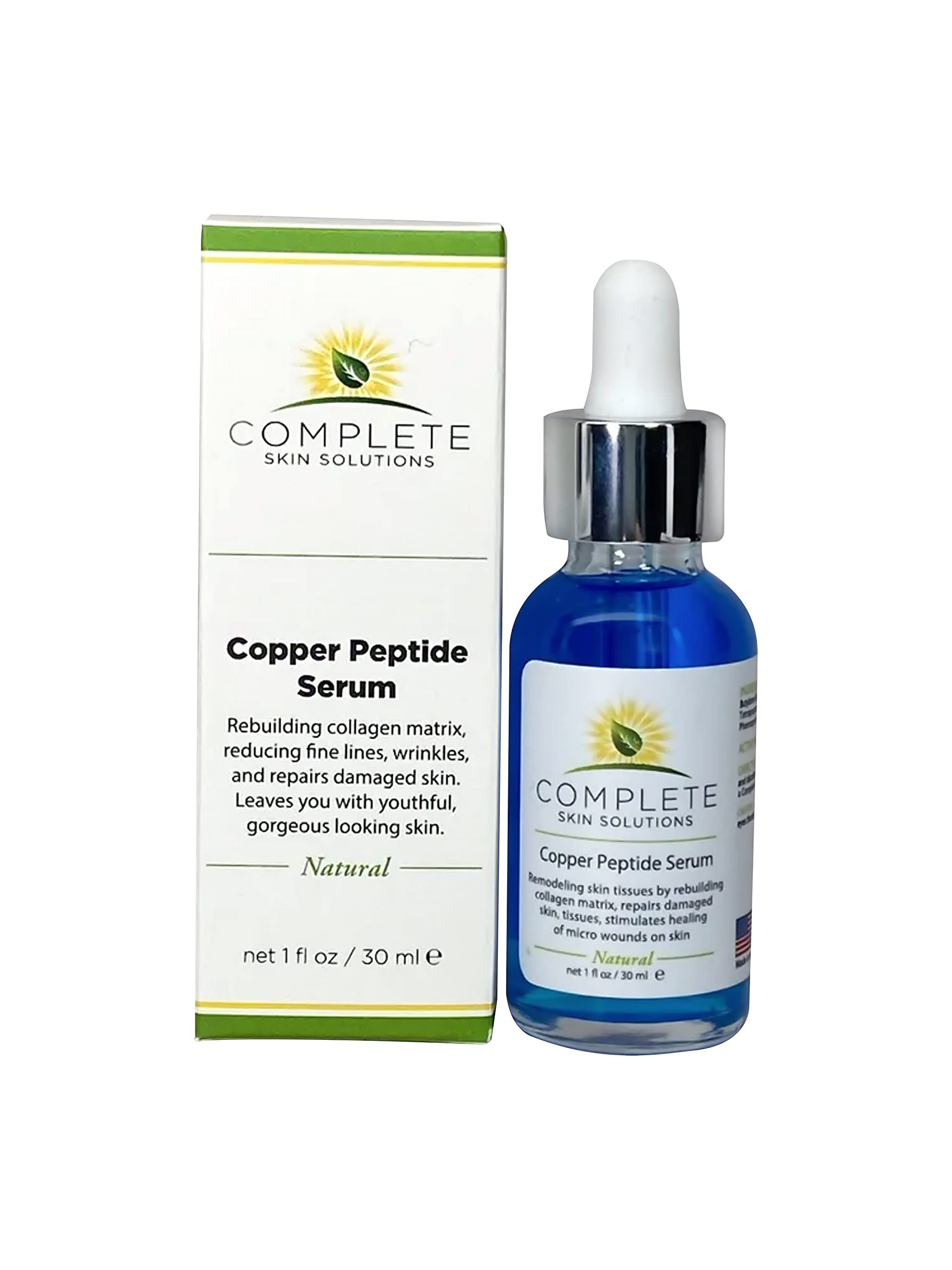 Complete Skin Solutions copper peptide serum ingredients diagram highlight key components