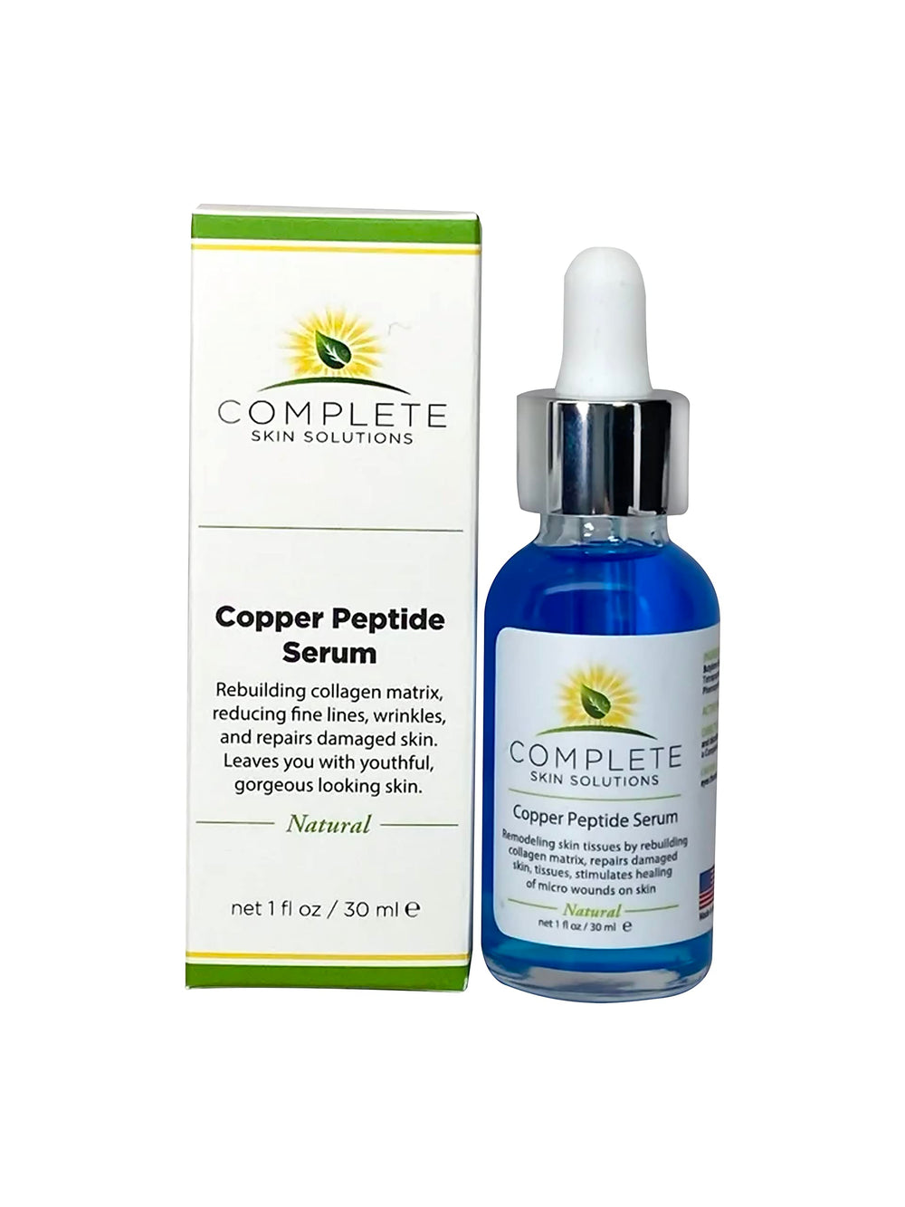 Complete Skin Solutions copper peptide serum ingredients diagram highlight key components