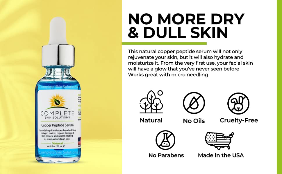 Complete Skin Solutions copper peptide serum morning routine shot on clean skin