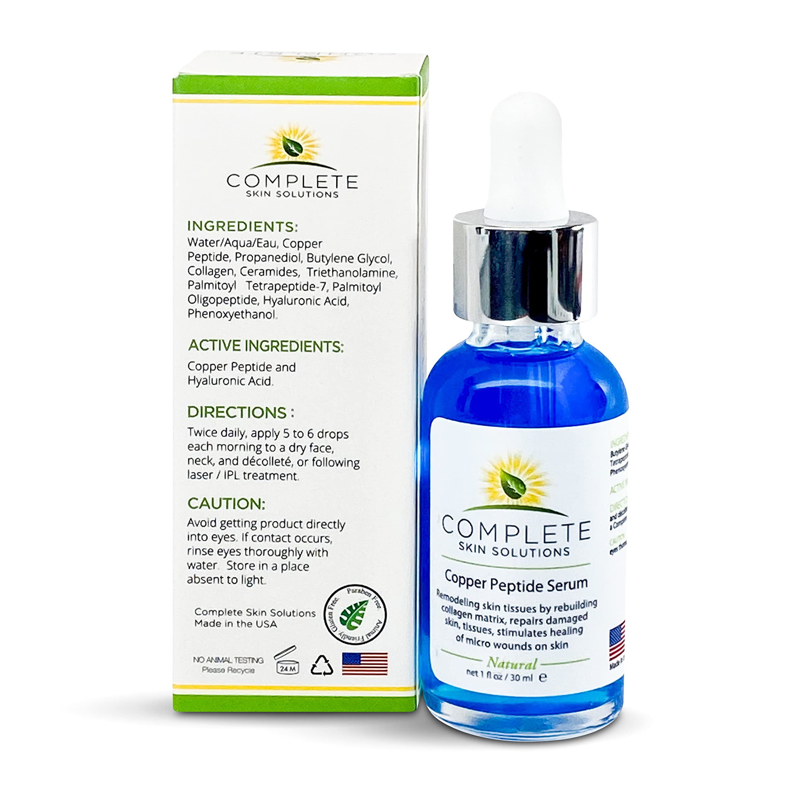 Complete Skin Solutions serum texture swatch shows lightweight non-greasy feel