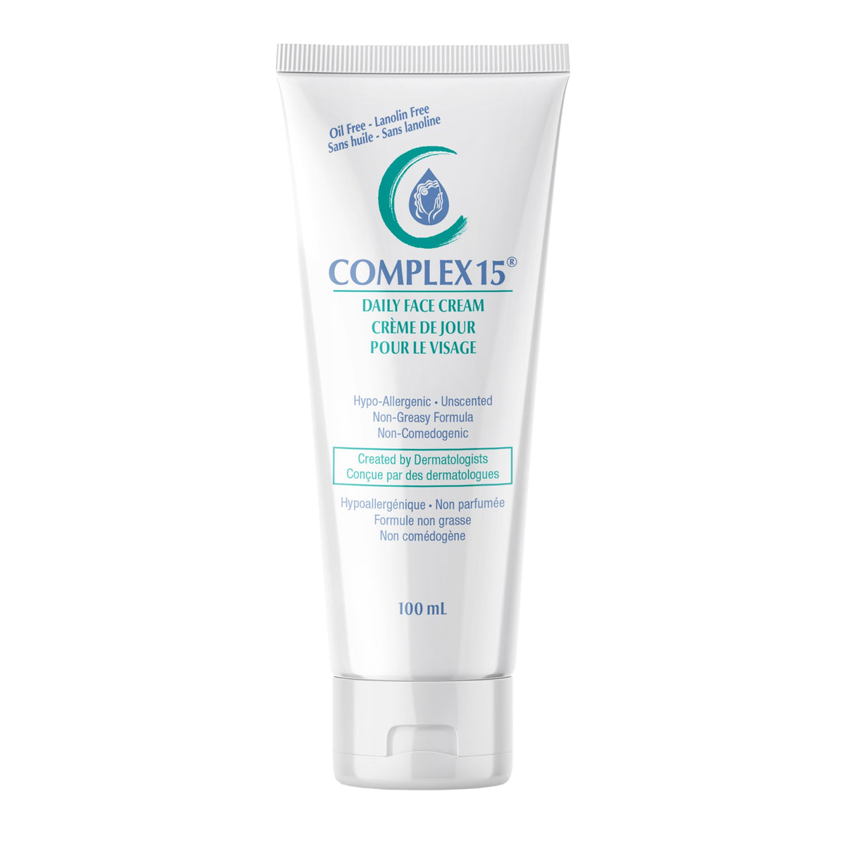 Complex 15 Daily Face Cream bottle close-up showing lightweight hydration solution.