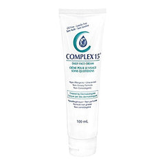 Complex 15 Daily Face Cream bottle held for easy application and portability.