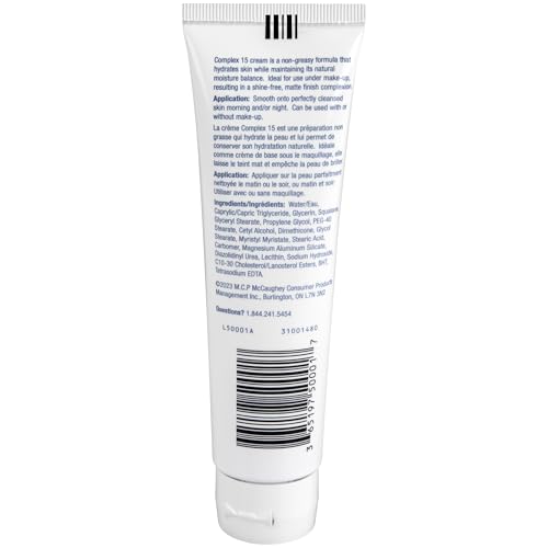 Complex 15 Daily Face Cream pump-action demonstrates easy, mess-free application.