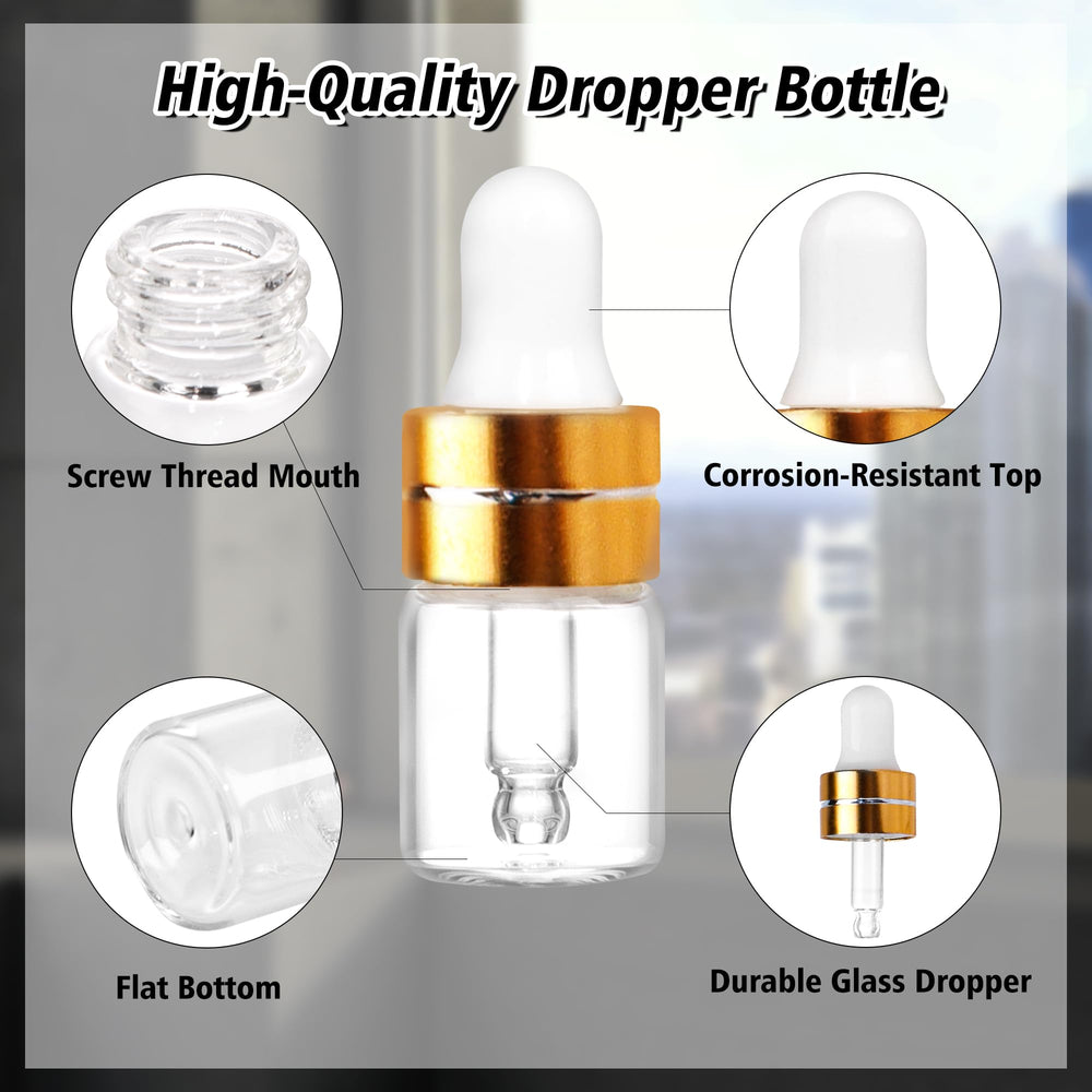 Comrzor BPA-free clear-glass dropper bottles protect contents and resist scratches