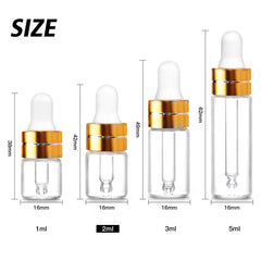 Comrzor travel-friendly 2ml glass bottles with gold cap for secure on-the-go use