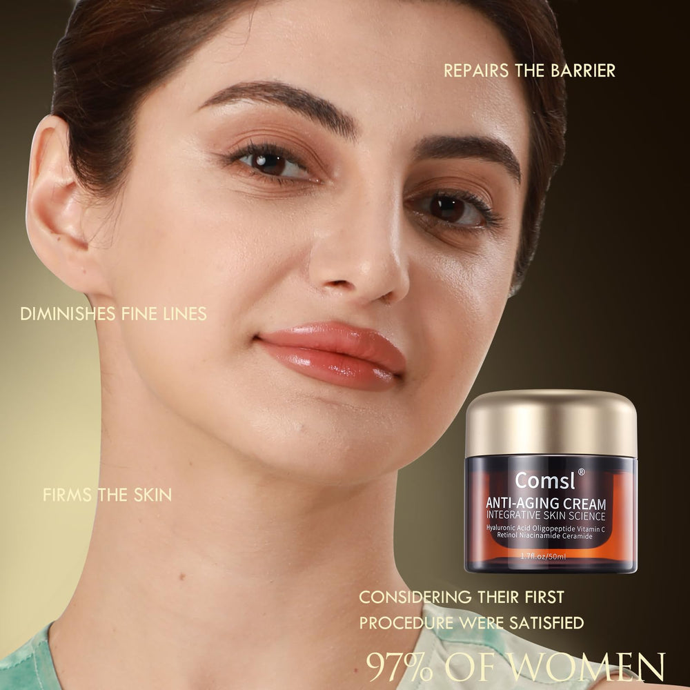 Comsl US packaging display highlighting premium skincare