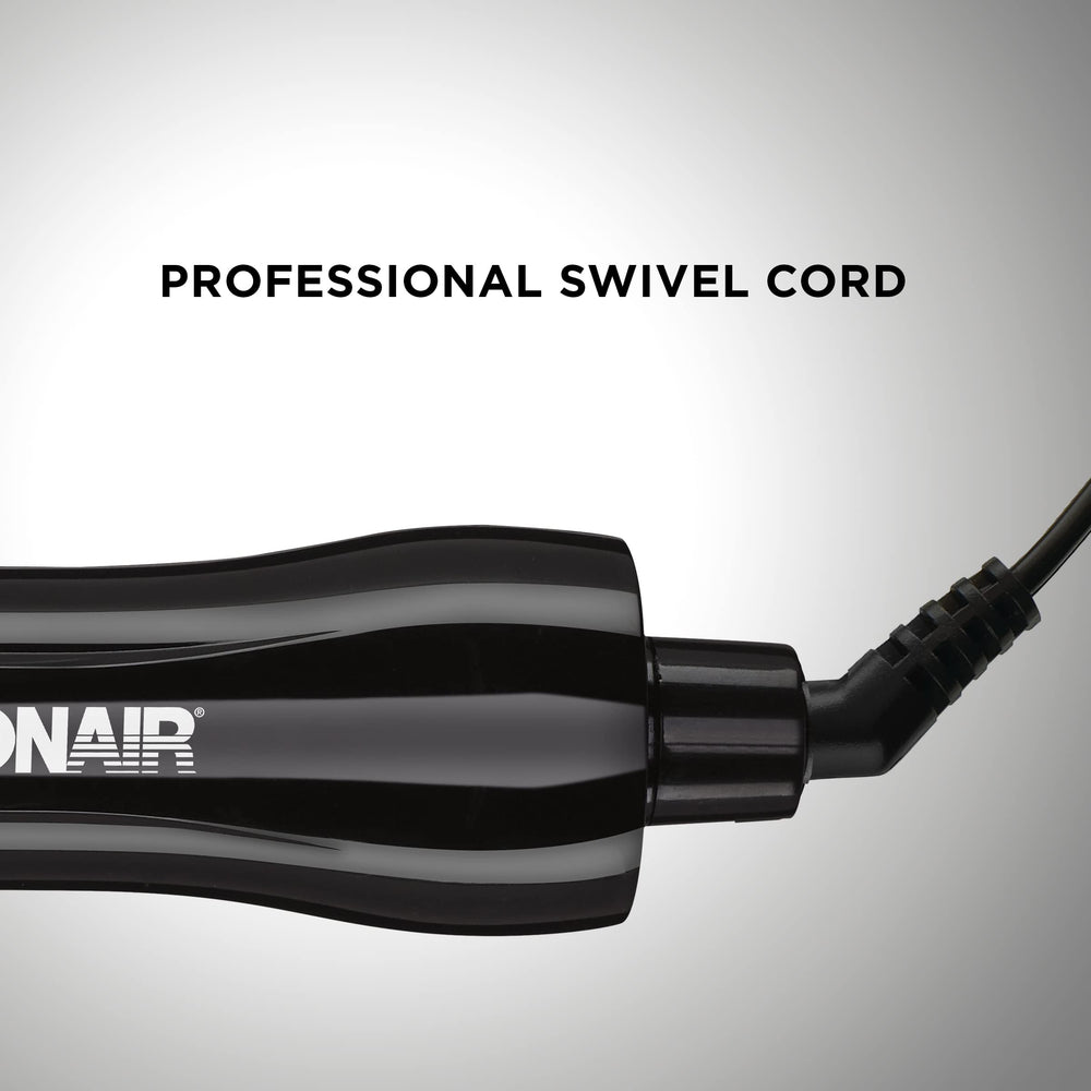 Conair 2-in-1 brush cool tip close-up emphasizing safety during styling
