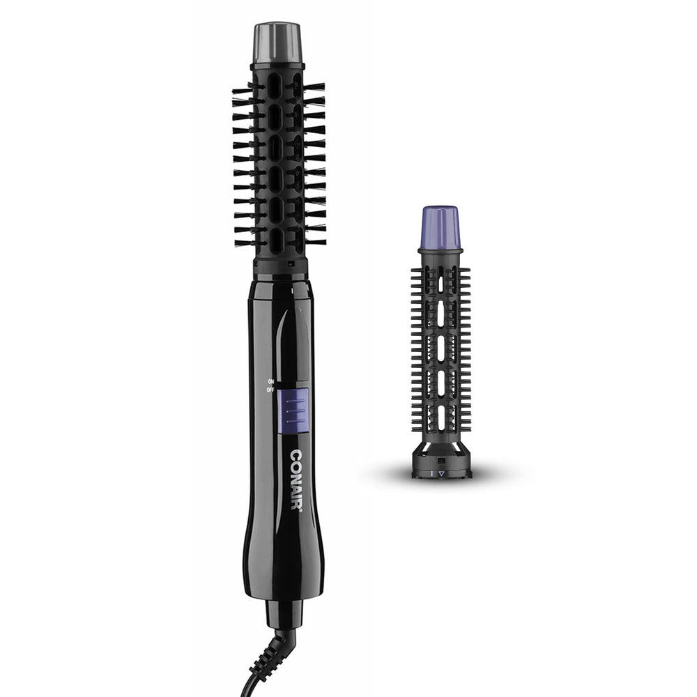 Conair 2-in-1 hot air styling curl brush front view showing overall design for quick defined curls