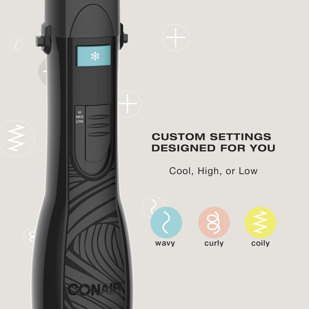 Conair Curl Collective round brush styling curls with wavy bristles