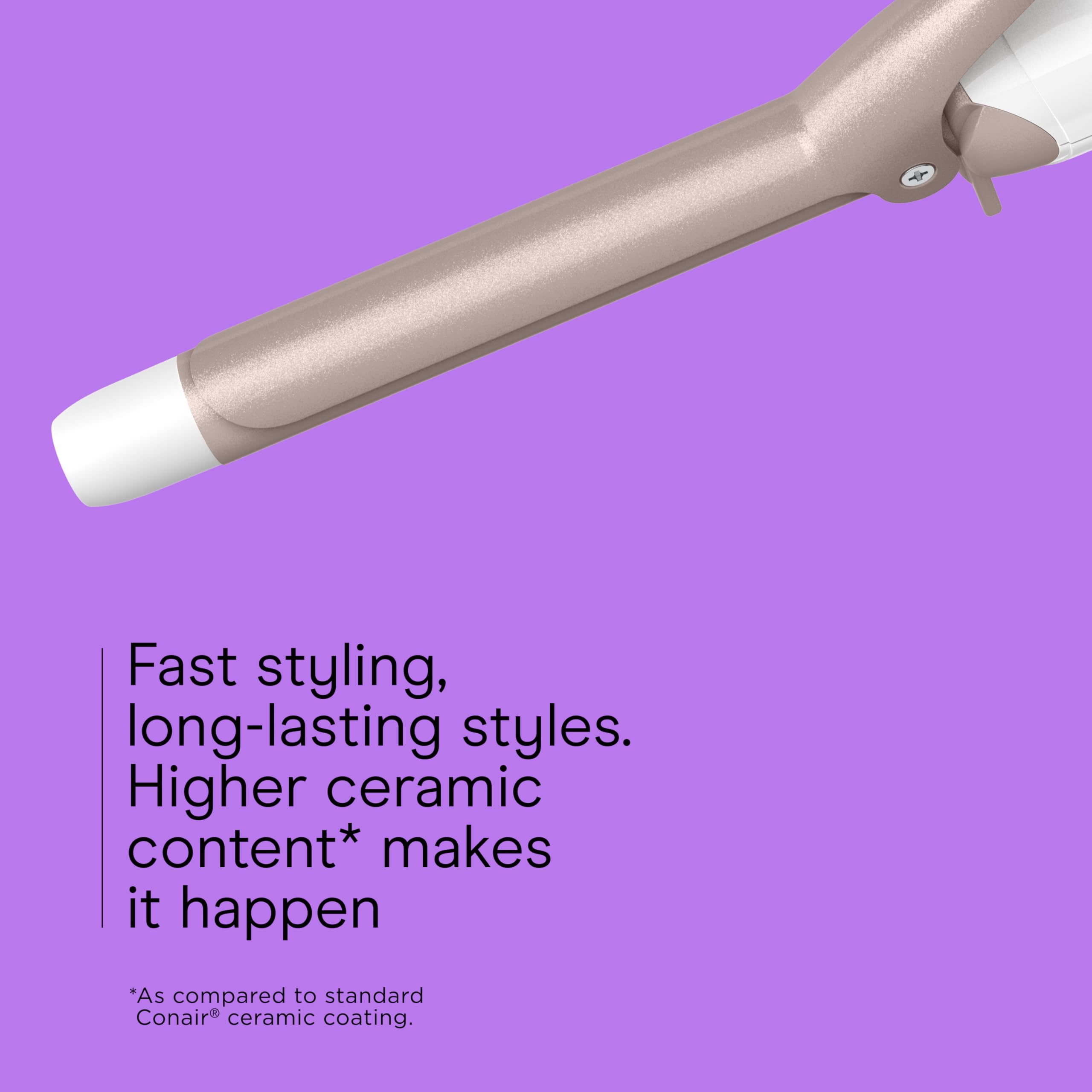 Conair curling iron with recessed buttons to prevent accidental shutoffs.