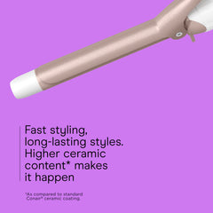 Conair curling iron with recessed buttons to prevent accidental shutoffs.