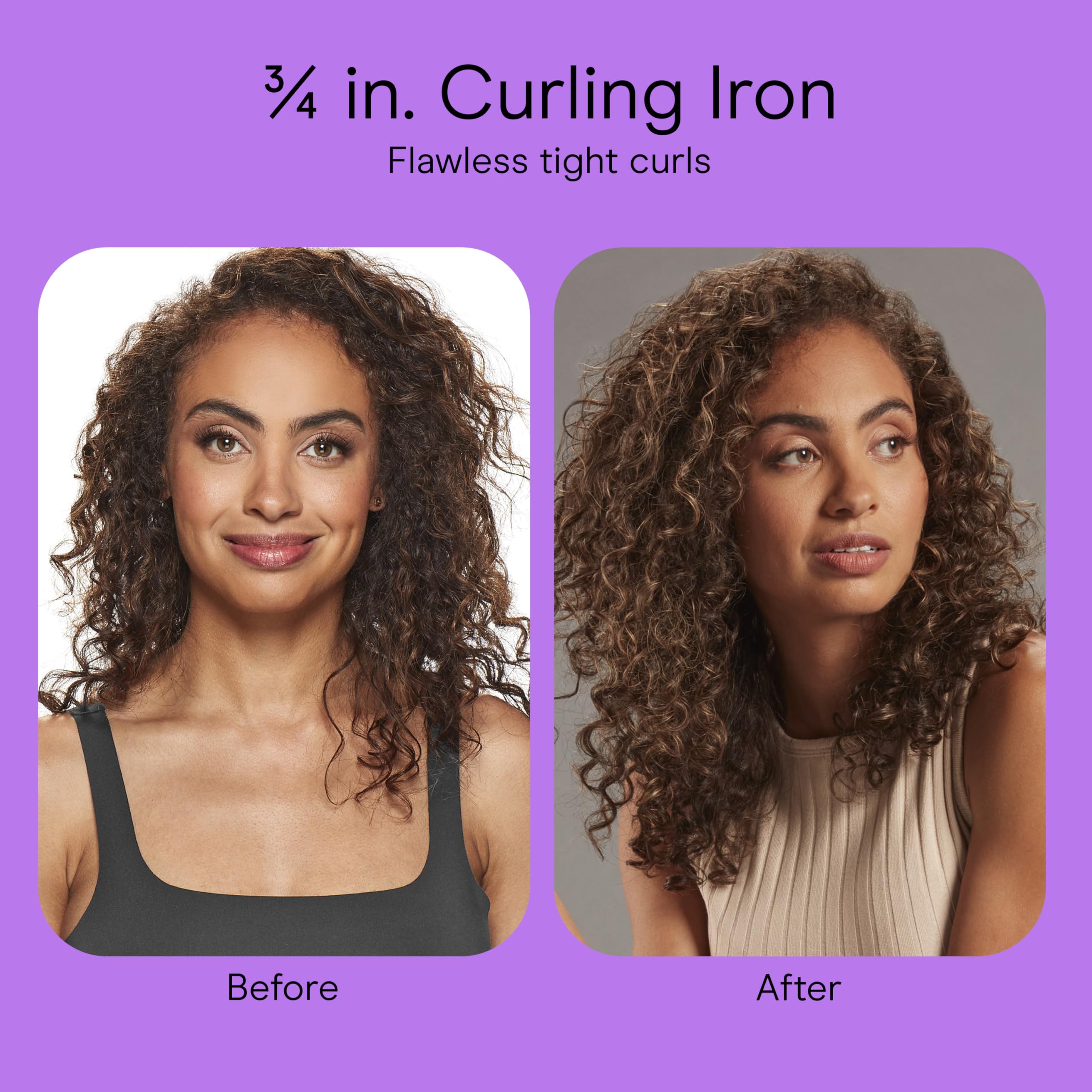 Conair Double Ceramic curling iron in rose-gold finish adds premium look.