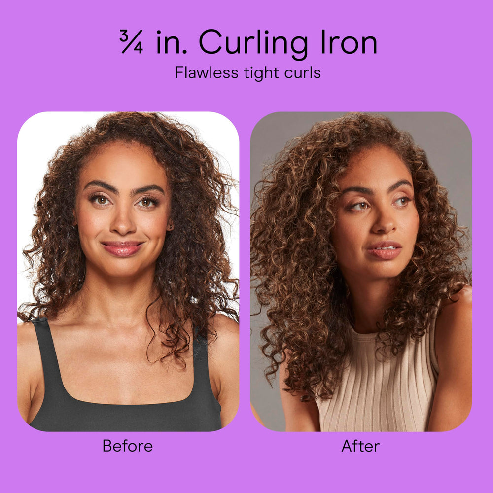 Conair Double Ceramic curling iron in rose-gold finish adds premium look.