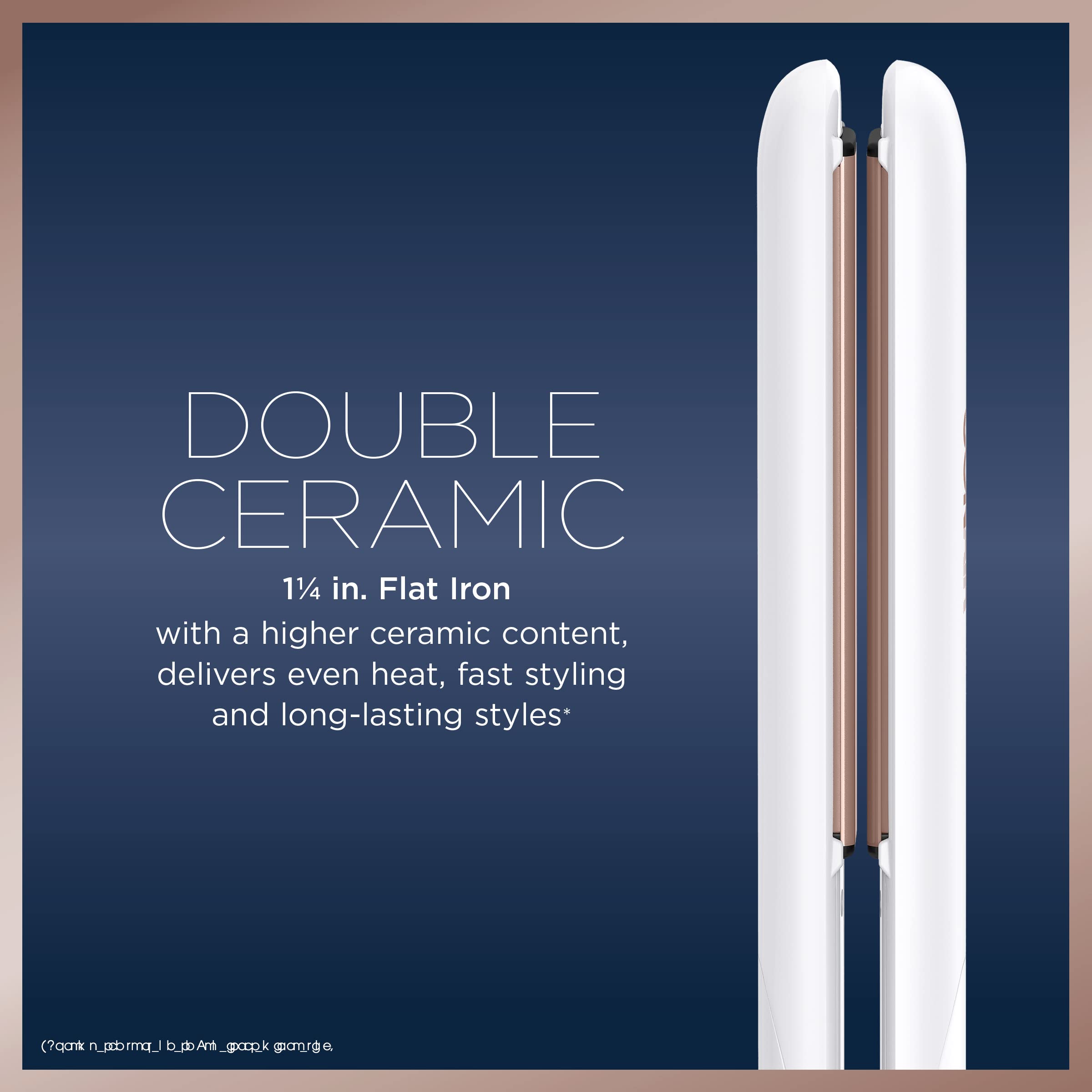 Conair Double Ceramic Flat Iron floating plates image highlights smooth glide.
