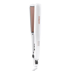 Conair Double Ceramic Flat Iron plates closeup shows even heat for frizz control.