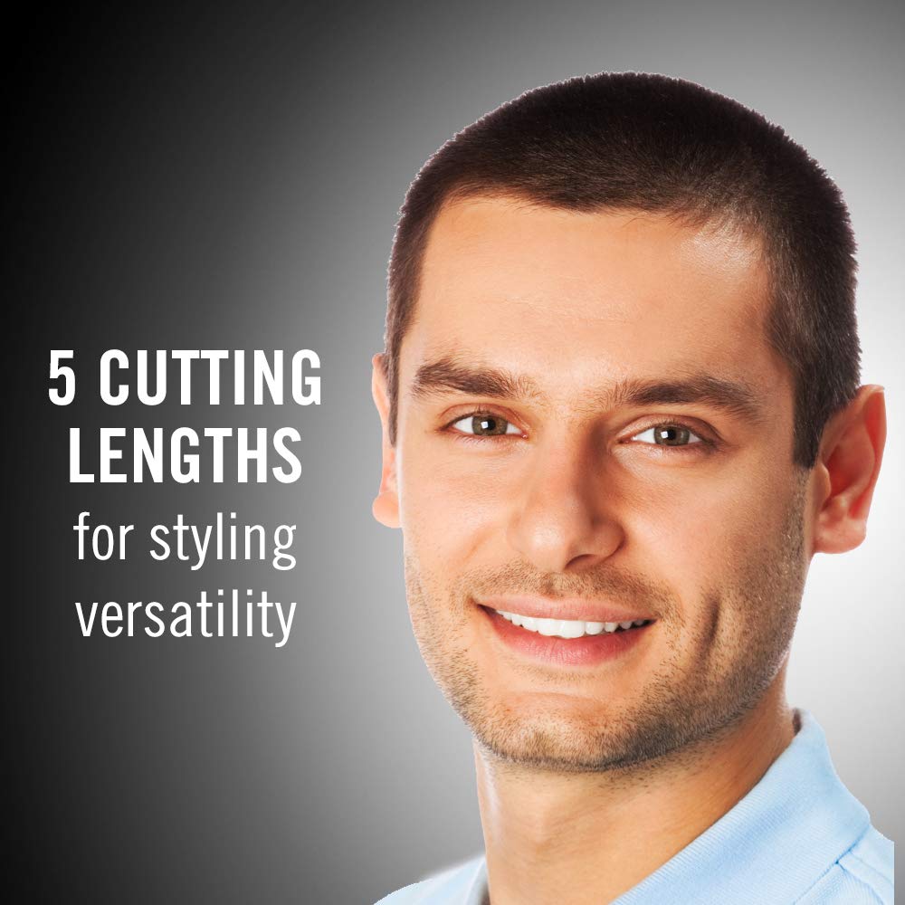 Conair Even Cut attachments showing barber comb, neck brush, oil, and scissors.
