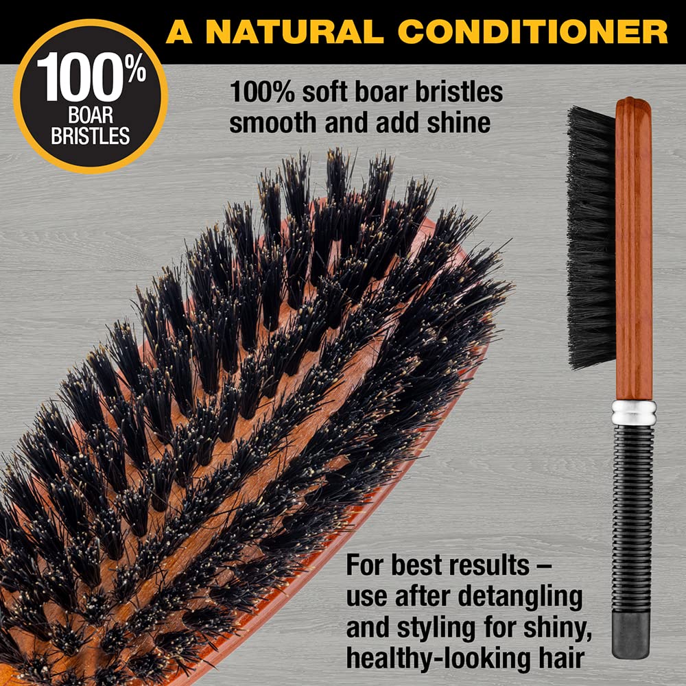Conair All-Purpose Boar Bristle Hairbrush finishing strokes for smooth finish