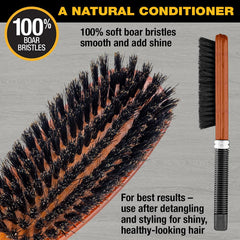 Conair All-Purpose Boar Bristle Hairbrush finishing strokes for smooth finish