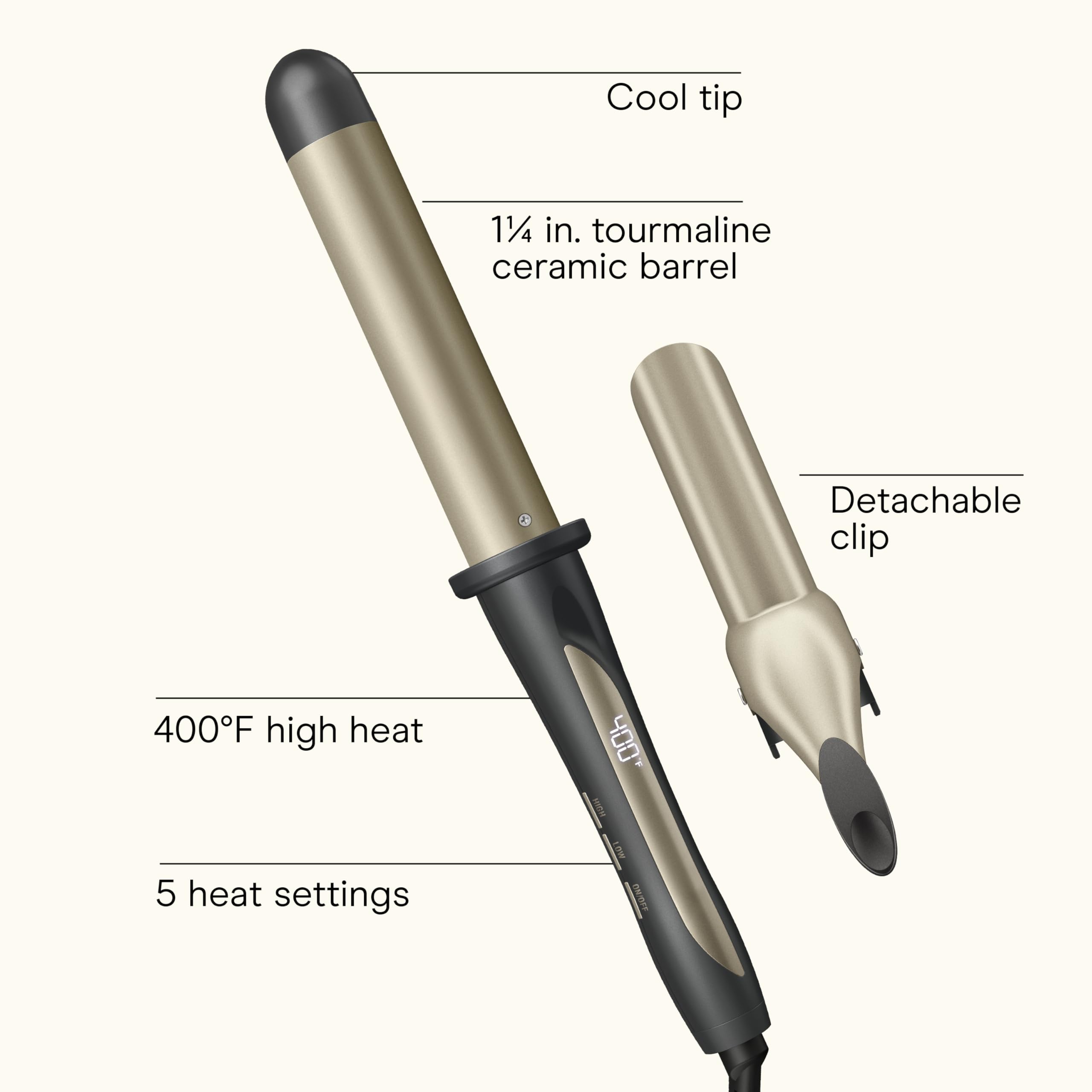 Conair INFINITI PRO detachable clip for easy switch to curling iron styling.