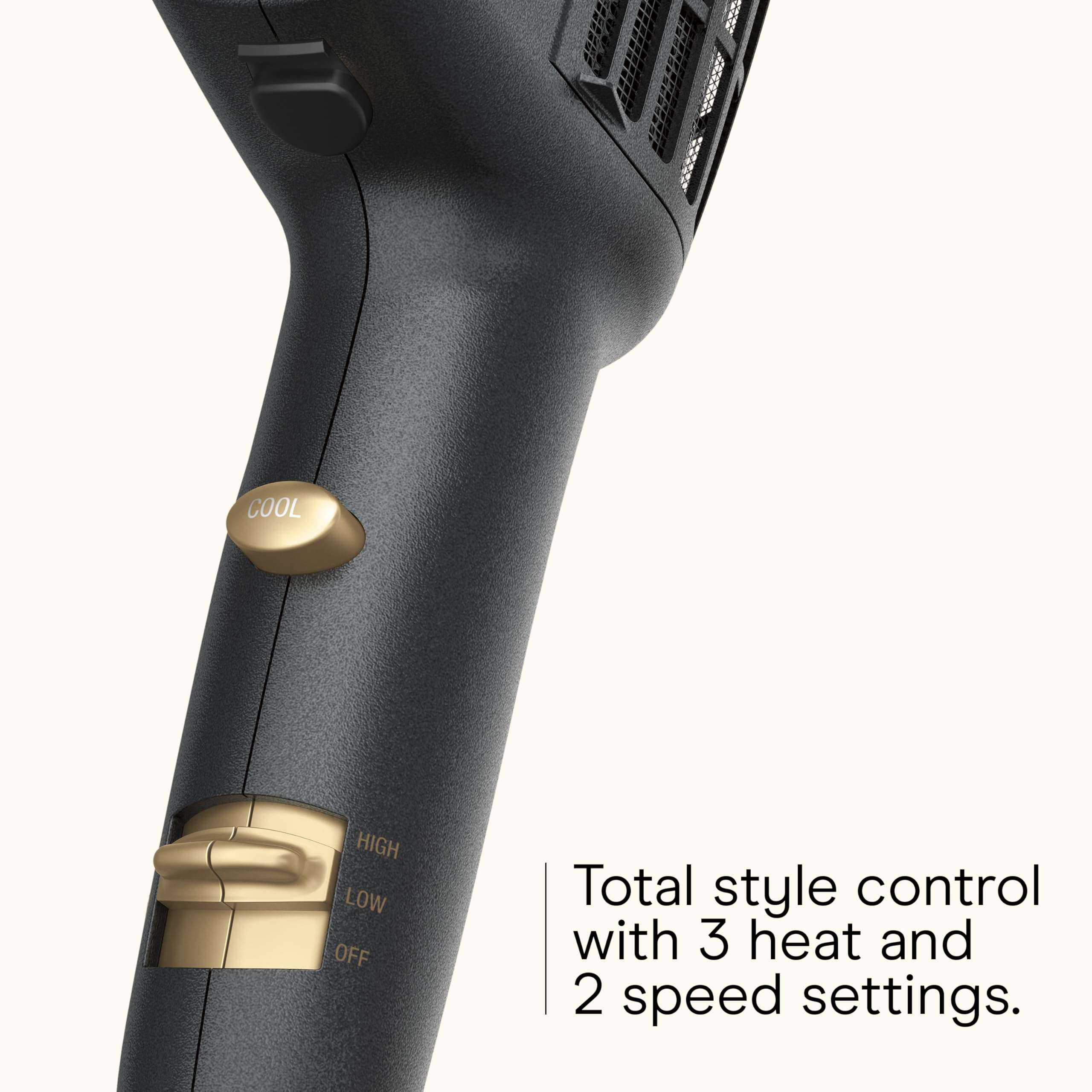 Conair Infinitipro 3-heat-2-speed controls for versatile styling options.