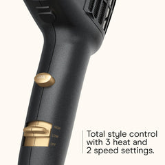 Conair Infinitipro 3-heat-2-speed controls for versatile styling options.