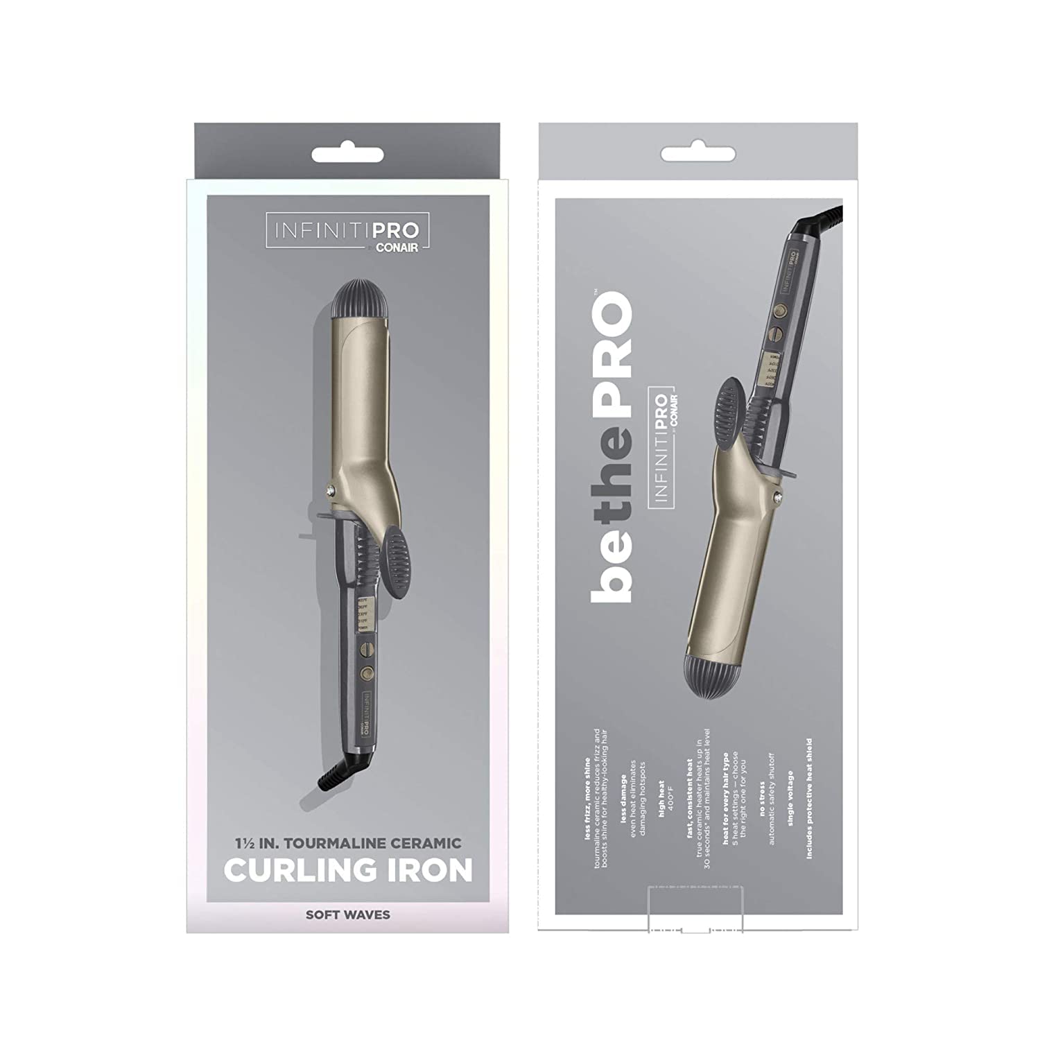 Conair InfinitiPro ceramic barrel shine for glossy, healthy-looking results.