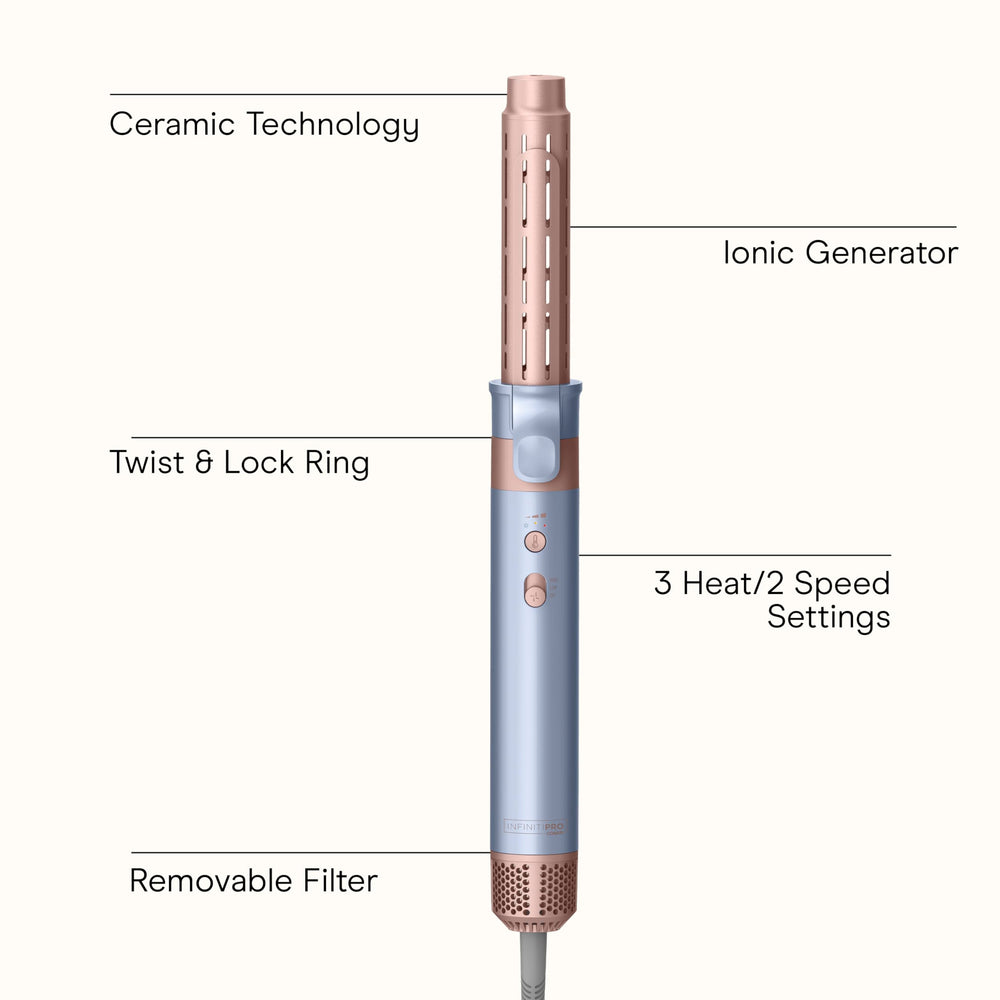 Conair INFINITIPRO DigitalAIRE curling wand creates defined waves with minimal frizz.