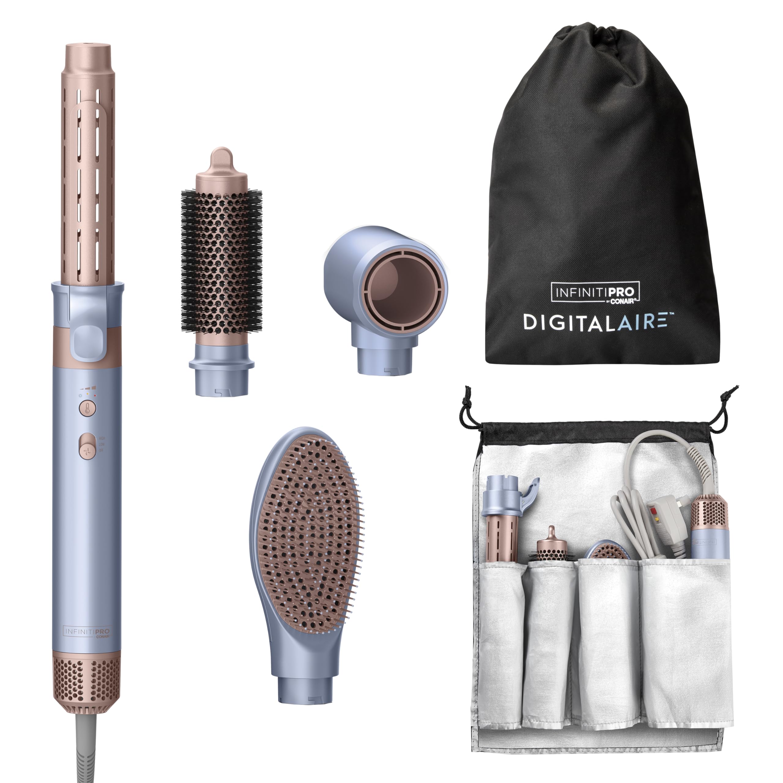 Conair INFINITIPRO DigitalAIRE drying nozzle for quick, gentle drying and smooth finish.