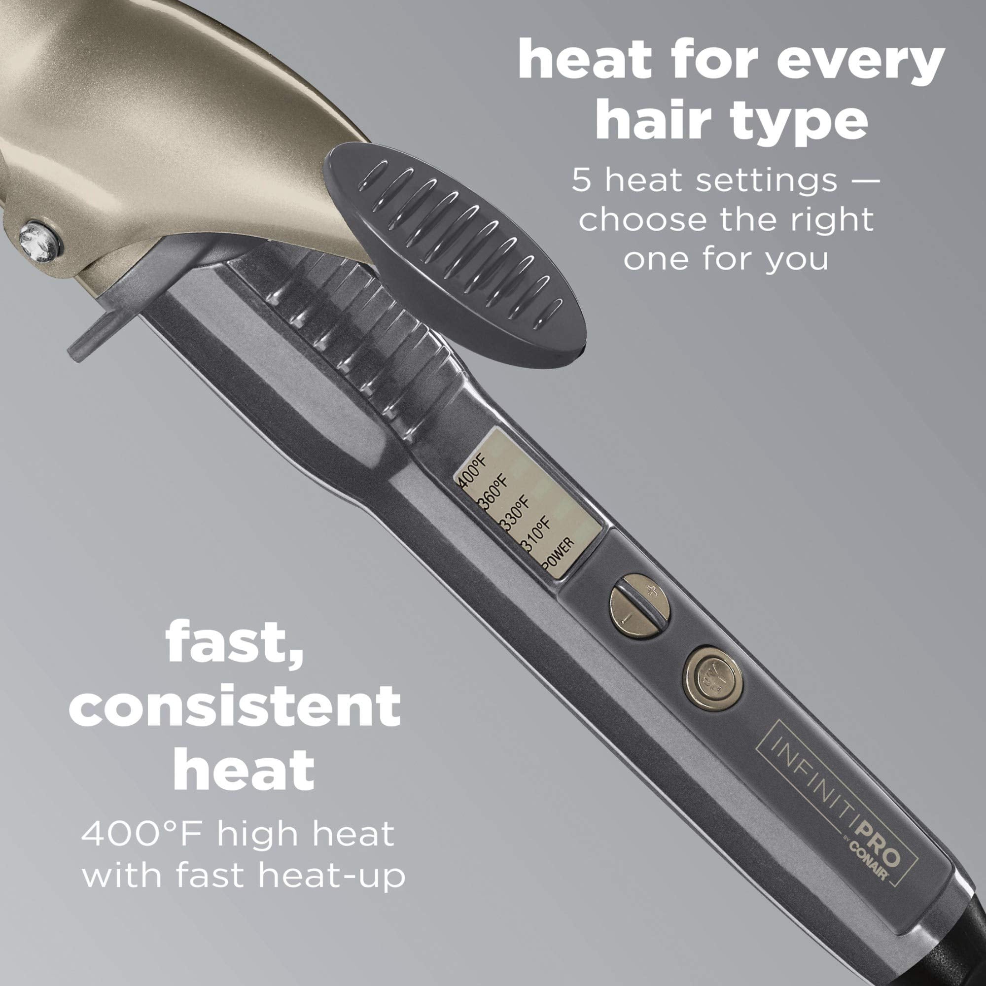 Conair InfinitiPro easy-glide surface for snag-free styling.