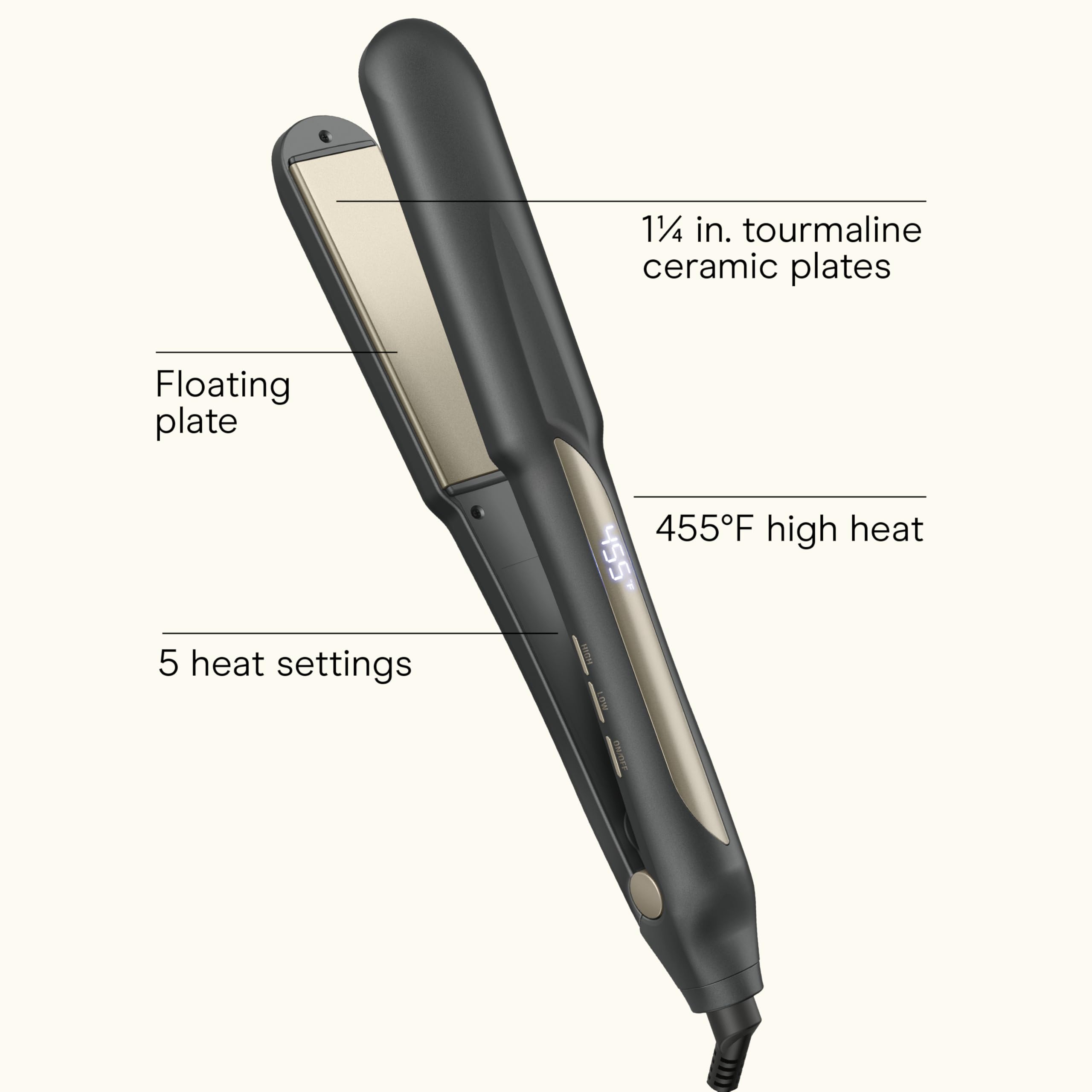 Conair Infinitipro flat iron digital display and controls for easy heat selection.
