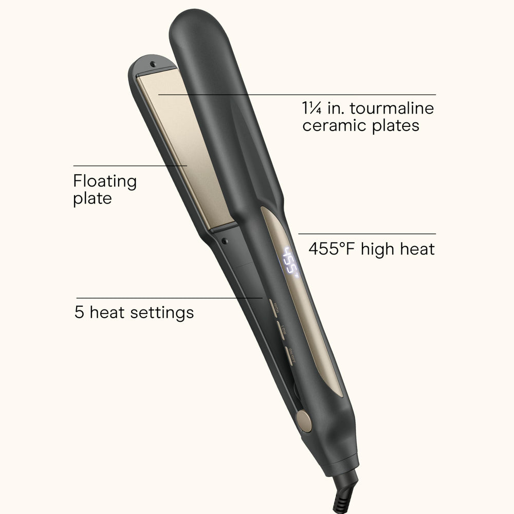 Conair Infinitipro flat iron digital display and controls for easy heat selection.