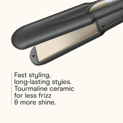 Conair Infinitipro flat iron heat settings up to 455F for versatile styling.