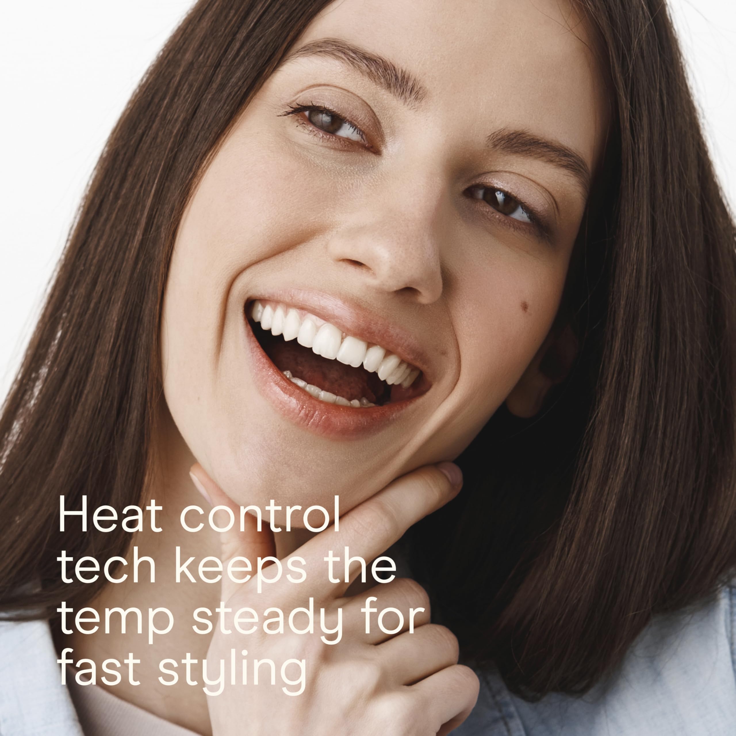 Conair Infinitipro flat iron in use straightening hair for sleek, polished look.