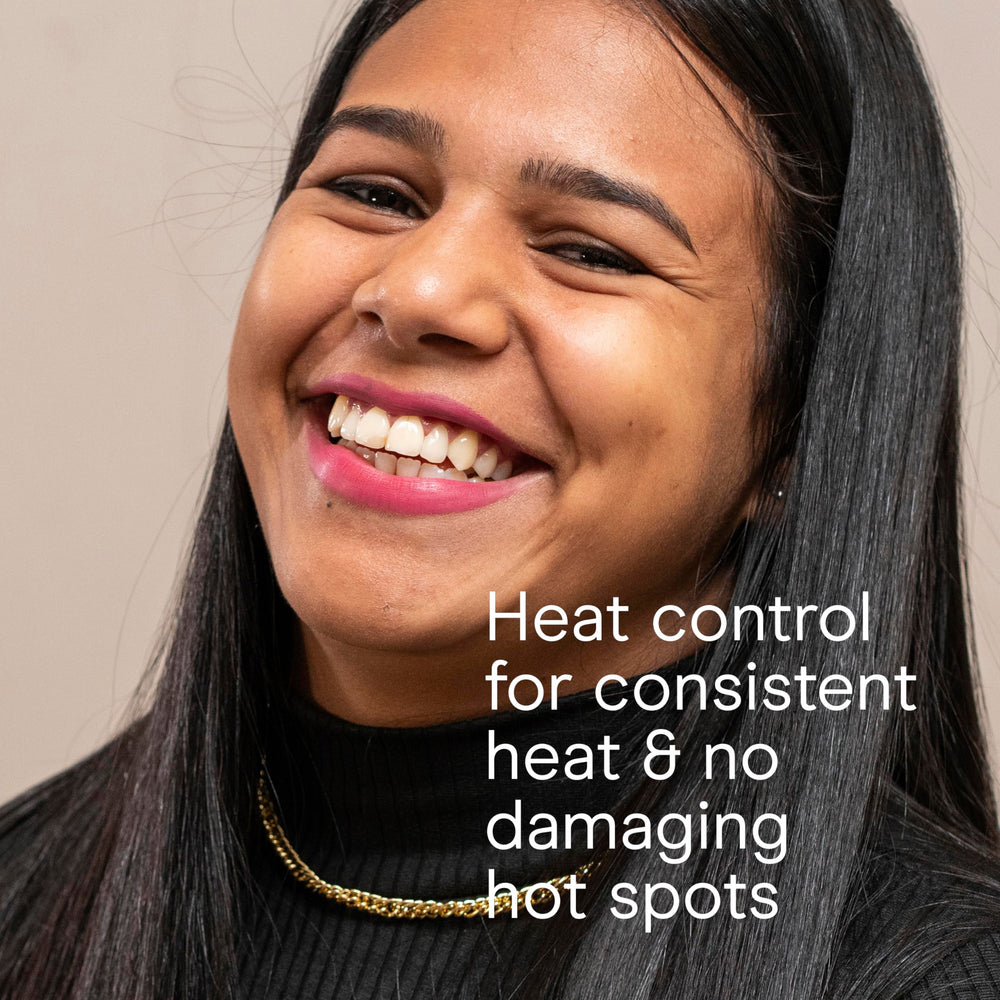 Conair Infinitipro flat iron heats in 30 seconds for quick styling sessions.