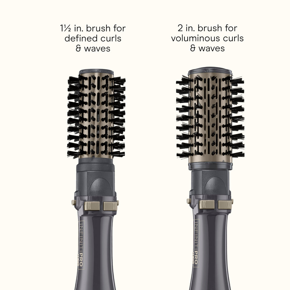 Conair InfinitiPro ionic technology close-up showing frizz reduction and extra shine