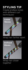 Conair InfinitiPro Rainbow Titanium 1-Inch curling wand insulated thermal glove in use