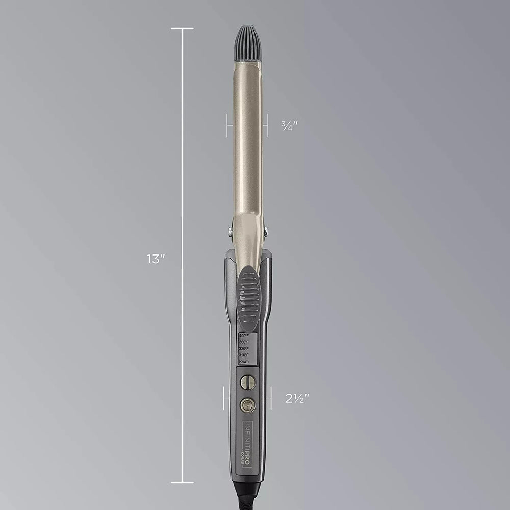 Conair INFINITIPRO Tourmaline curling iron auto-off indicator improves safety and peace of mind.