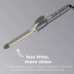 Conair INFINITIPRO Tourmaline curling iron heat-settings dial supports versatile styling for all hair types.