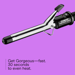 Conair Instant Heat curling iron with 60-second heat-up for quick styling.