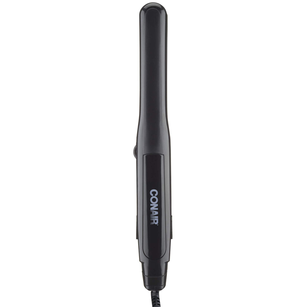 Conair Instant Heat Ceramic Flat Iron dual voltage icon signals worldwide use and travel readiness.