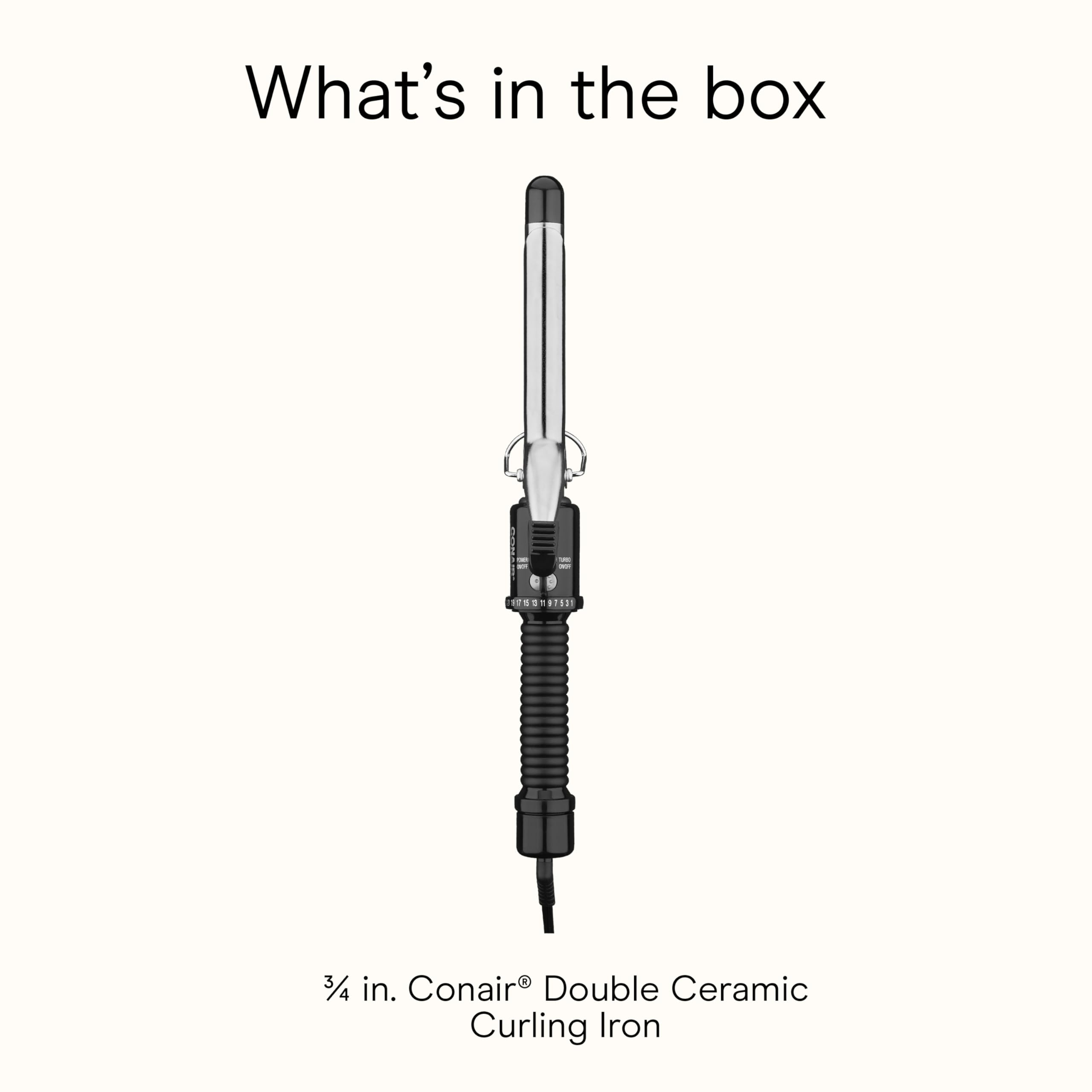 Conair Instant Heat curling iron with dual voltage is travel-friendly.