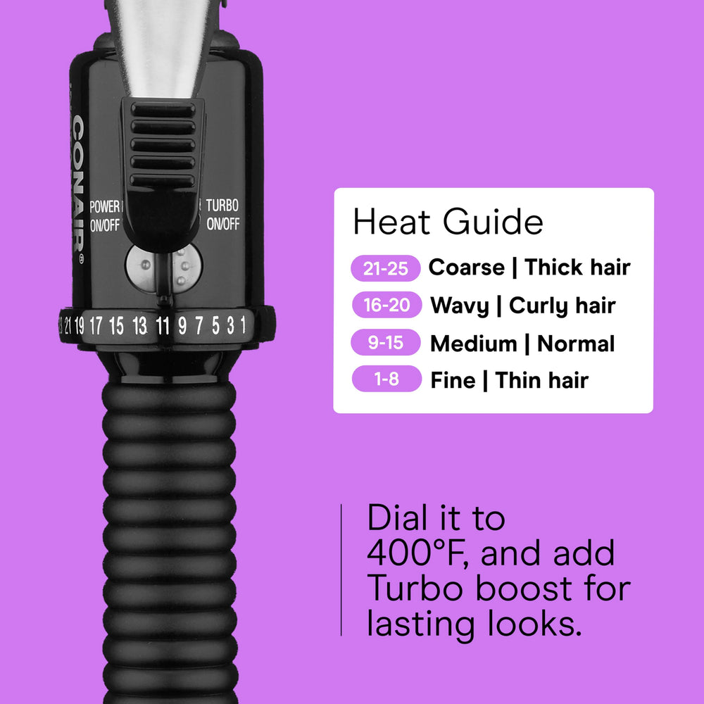 Conair Instant Heat curling iron featuring a nonslip handle for steady grip.