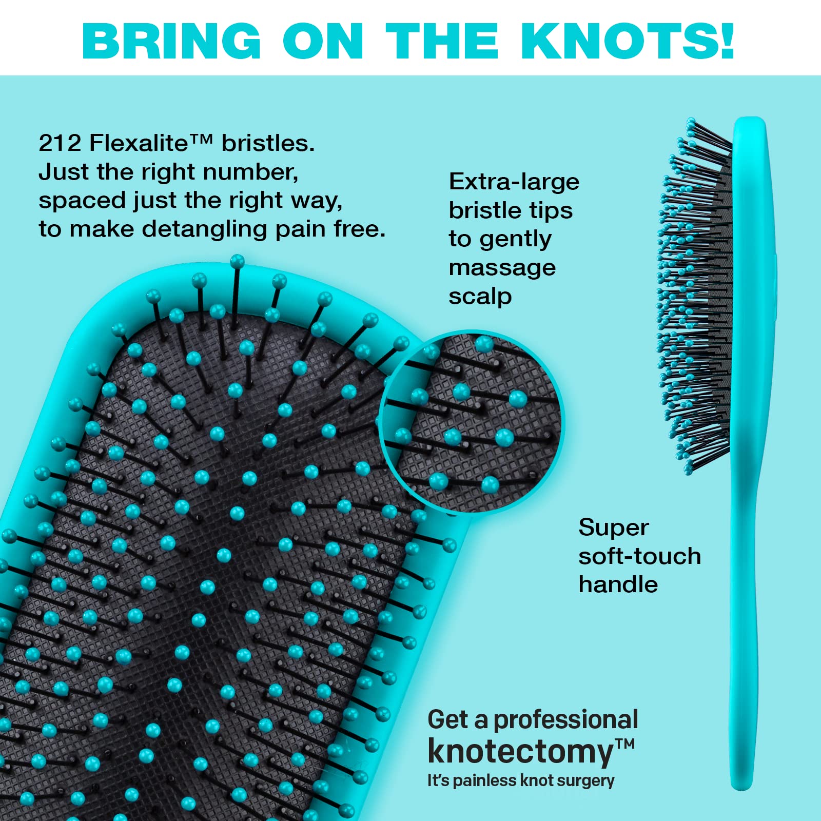 Conair Knot Dr. brush detangling wet hair with snag-free glide