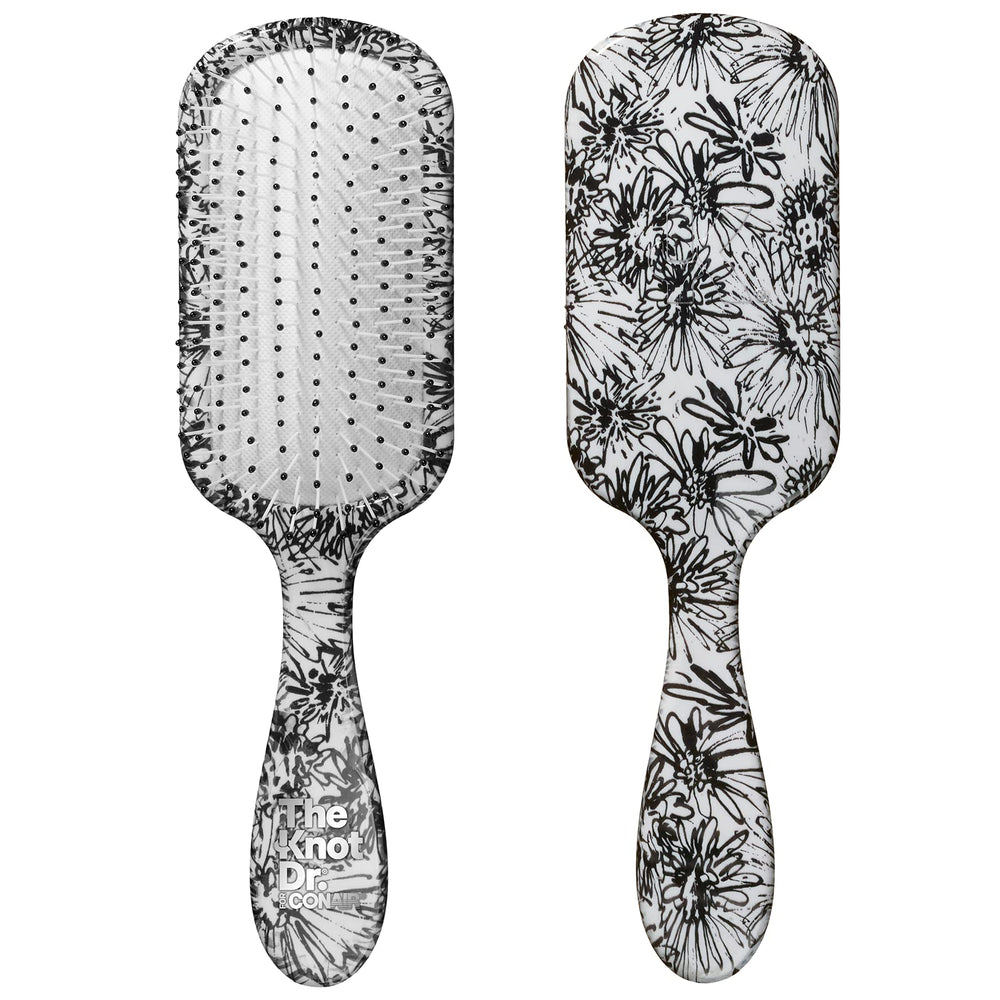 Conair Knot Dr. floral-print hairbrush glides through tangles quickly