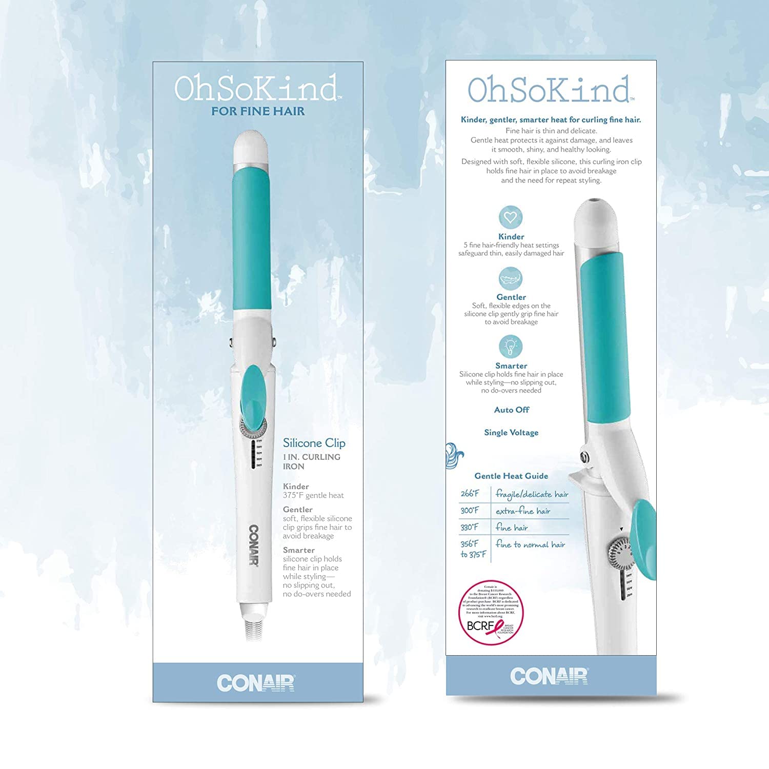 Conair OhSoKind in-hand use demonstrates controlled curling for fine hair
