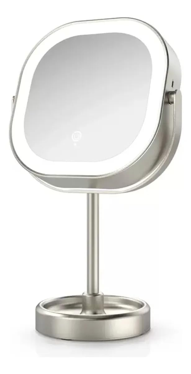 Conair LED mirror provides three brightness levels for day-to-night lighting.