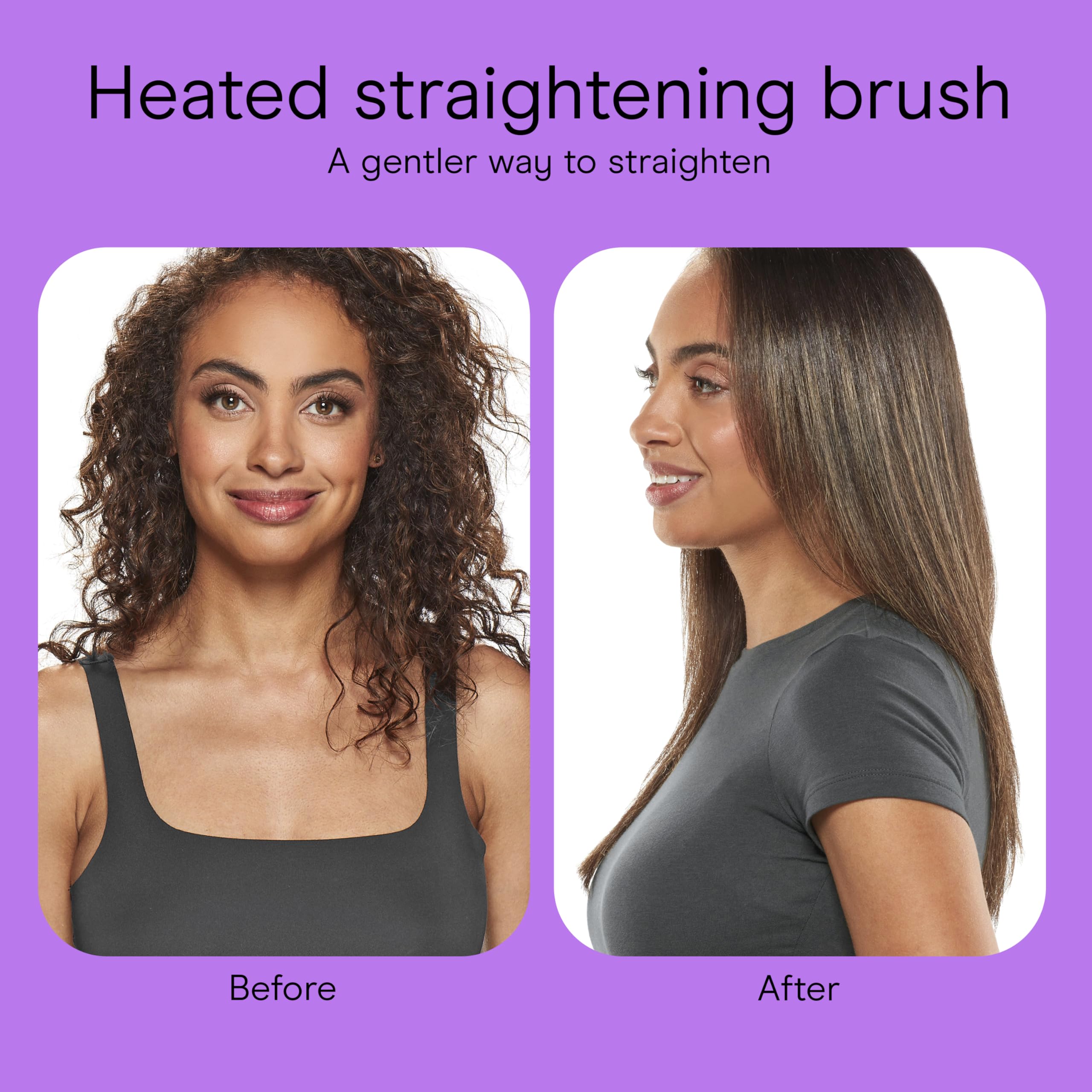 Conair straightening brush used on bob hairstyle for sleek results